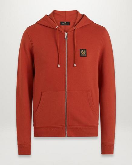 Sweat À Capuche Belstaff Homme 1924 Rouge Coton Polaire Soldes TP9824165